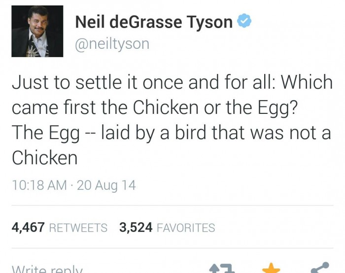 Neil deGrasse Tyson - Chicken or the Egg