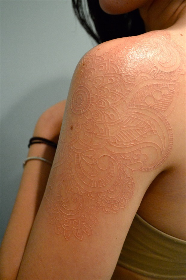 Cool White Ink Tattoo