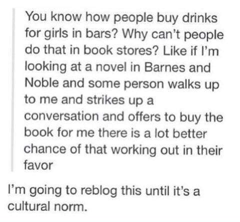 Buy book for girl instead of drinks.