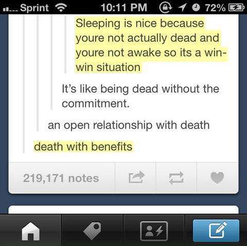 Death with benefits!