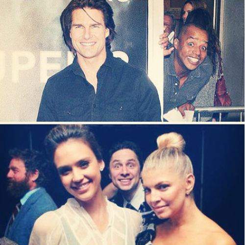 Donald Faison And Zach Braff Photobombing 