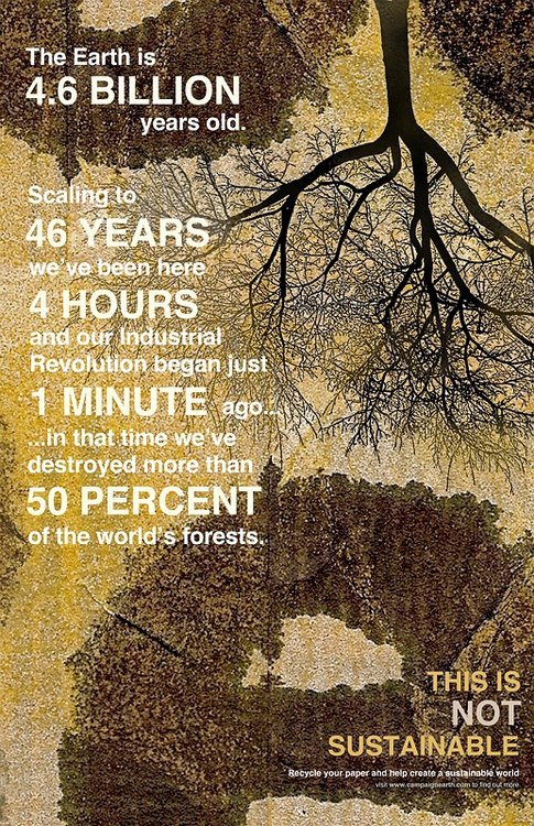 The Earth is 4.6 Billion years old - Scaling to 46 Years