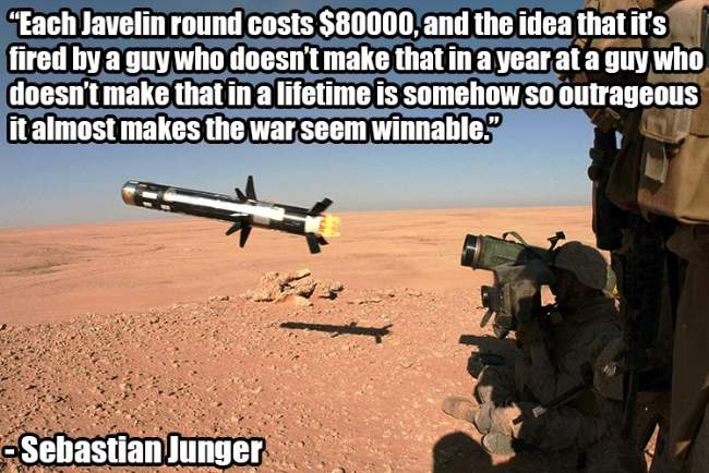 Each Javelin round costs $80000