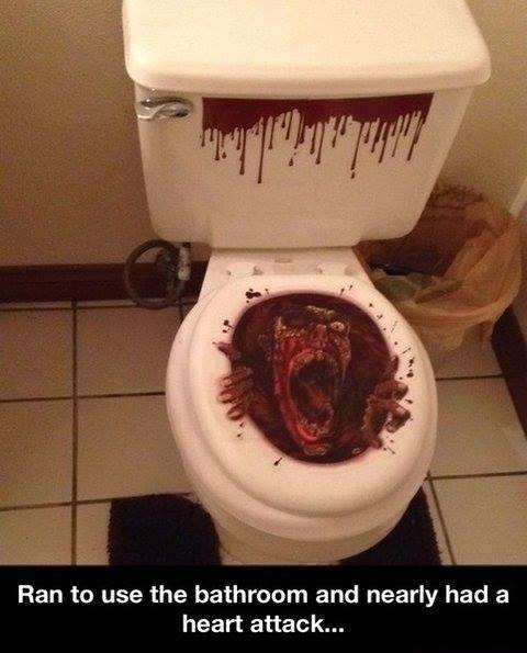 Halloween decorated toilet seat