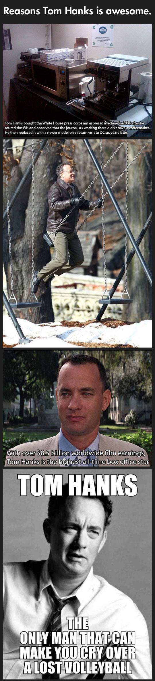 Reasons Tom Hanks is awesome.