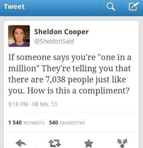 Sheldon Cooper - One in a million