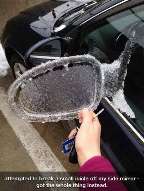 Side mirror frozen