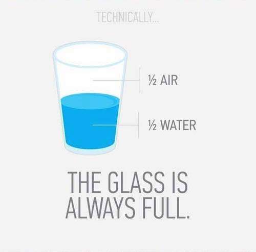 Technically the glass is always full.