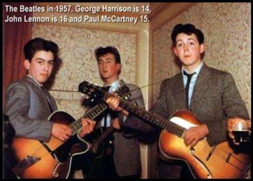 The Beatles in 1957.