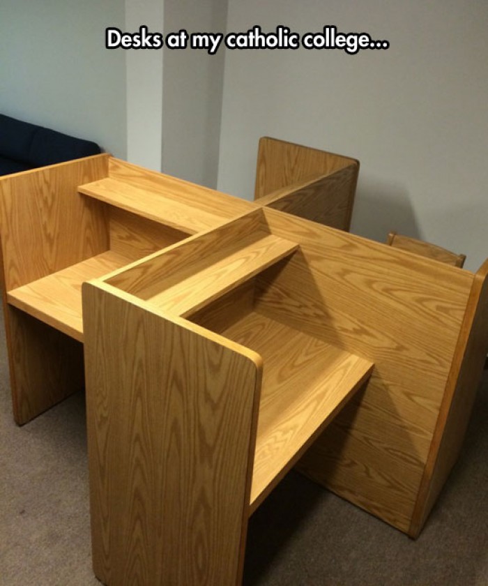 Swastika desk at catholic college