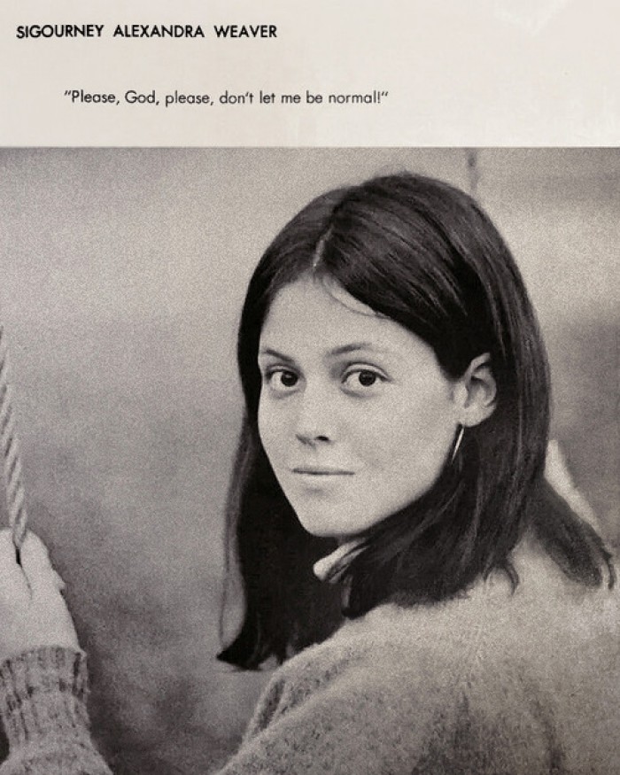 Sigourney Alexandra Weaver yearbook picture