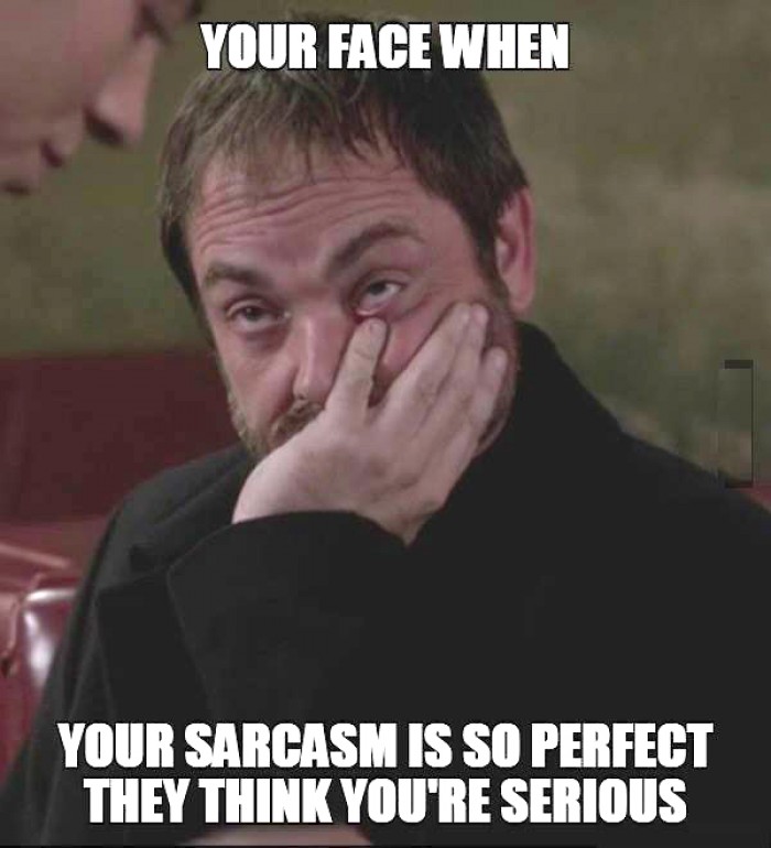 Your face when your sarcasm is so perfect...