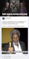 Morgan Freeman falls asleep during interview