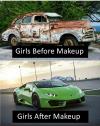 Girls Before and After Makeup