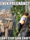 Even pregnancy can't stop Lara Croft